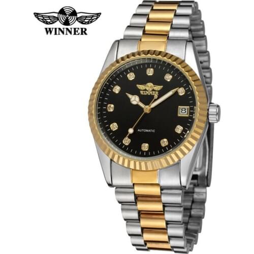 Fashion Hot Winner Top Brand Luxury Gold Mens Wrist Watch Men Business Clock Automatic Mechanical Watches Male Steel Skeleton