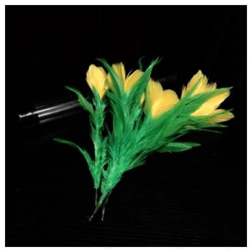 One Feather Flower To Five /Five in One Flower(Yellow Flower) Magic Tricks Stage Props Gimmick Funny Accessories Appearing Magia