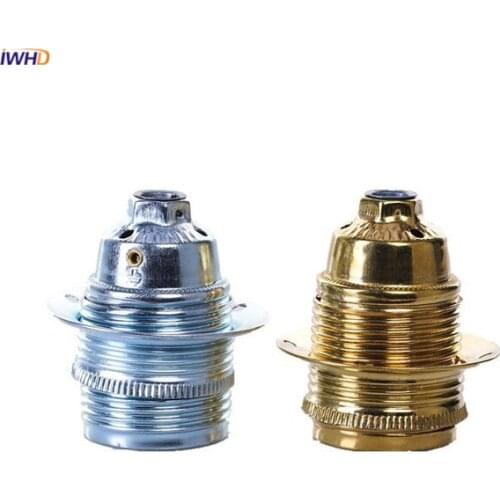 IWHD Aluminum Soquete E27 Light Bulb Holder For Pendant Vintage Retro Fitting E14 Socket E27 Lamp Holder Base Lampholder UL CE
