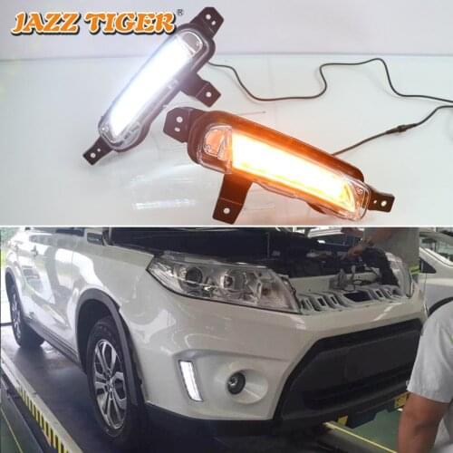 Daytime running lights For Suzuki Vitara 2015 -2017 2018 2019 2020 LED Drl with turn signals for cars fog lights auto headlights