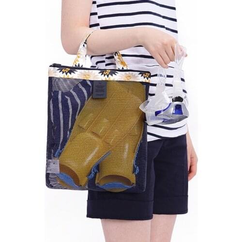 Outdoor Travel Shopping Bag Toiletries Storage Mesh Beach Bag Multifunctional Cart Bags Reusable Grocery Fashion Tote