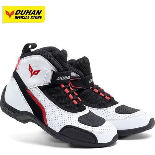 DUHAN Motorcycle Boots Men Cycling Racing Shoes Summer Motocross Boots Wear Resistant Shockproof Breathable Trouing Ankle Shoes