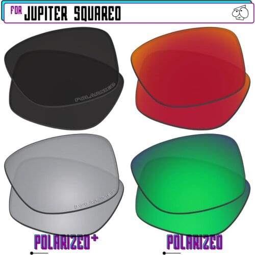 EZReplace Polarized Replacement Lenses for - Oakley Jupiter Squared Sunglasses - BkSrP Plus-RedGreenP