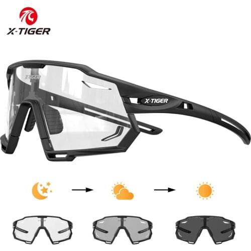 X-TIGER Photochromic Cycling Sunglasses UV400 Protection Mountain Road Bike Eyewear Running Hiking Riding Outdoor Sports Glasses