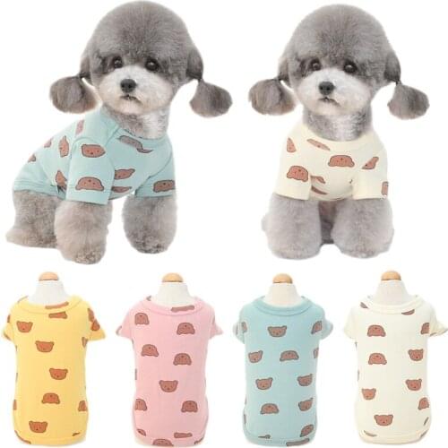Dog Little Bear T-shirt Summer Cat Dog Vest Thin Outdoor Travel Pet Clothing Puppy Pomeranian Teddy Poodle Bichon Dog Clothes S