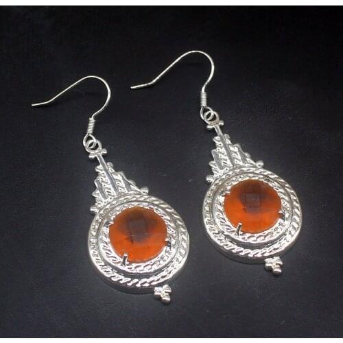 Gemstonefactory Big Promotion Single Unique 925 Silver Honey Agate ORIGIN Dangle Drop Earrings Jewelry for Women Mom 20213740