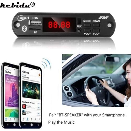 Kebidu Wireless Bluetooth MP3 WMA Decoder Board 5V 12V USB Car Audio TF FM Radio Module MP3 Player For Car with Remote Control