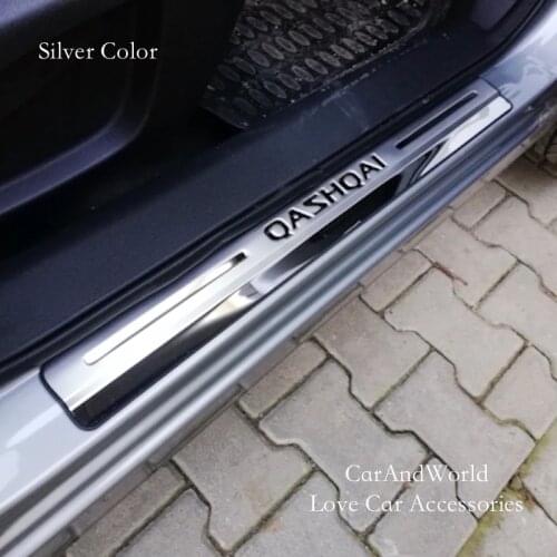 For 2016 2017 2018 Nissan Qashqai j11 Door Sill Scuff Plate Welcome Pedal Cover Trims Stainless Steel Car-Styling Accessories