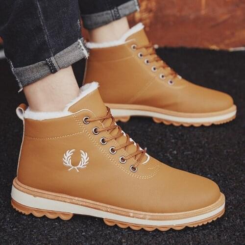 2020 New Hot Warm Snow Boots Mens Casual Plus Velvet All-match Martin Boots Trendy Mens Boots