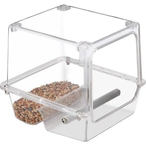 New Pet Parrot Birdy Automatic Bird Feeder Cage Food Container Small Bird Anti-Spilling Transparent Feeding Tool Holder Box