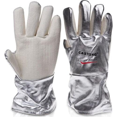 Caston 500 degree heat insulating gloves high temperature heat flame retardant fire scalding prevention industrial five fingers