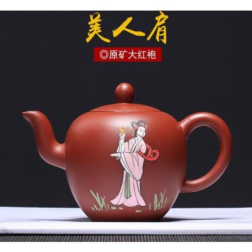 Sand tea set a substituting undressed ore dahongpao beauty shoulder mud painting all hand teapot tea set small number