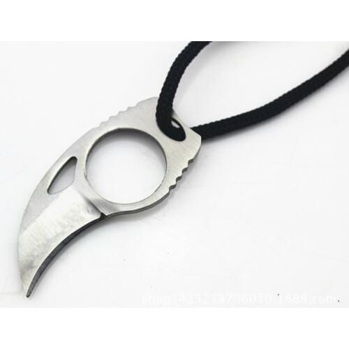 Custom Handmade Combat Tactical Claw Karambit Ring 3" Knife Card knife credit card knife+Leather Sheath