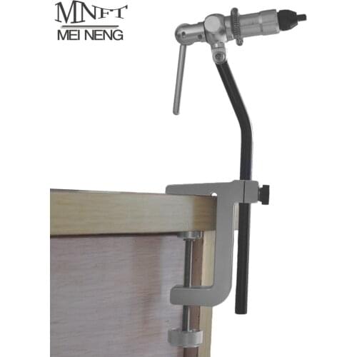 MNFT 1Set Portable Desk Clap Fly Tying Vise Rotary Head Stainless Anodized Aluminum Construction With Rotary Desk C Clamp Pocket