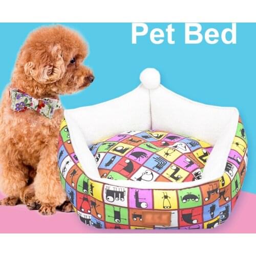 Pentagon Pet House Bed Autumn Winter Warm Printing Breathable Canvas Dog Nest High Quality Washable Cat Beds Sofe Pet Accessorie