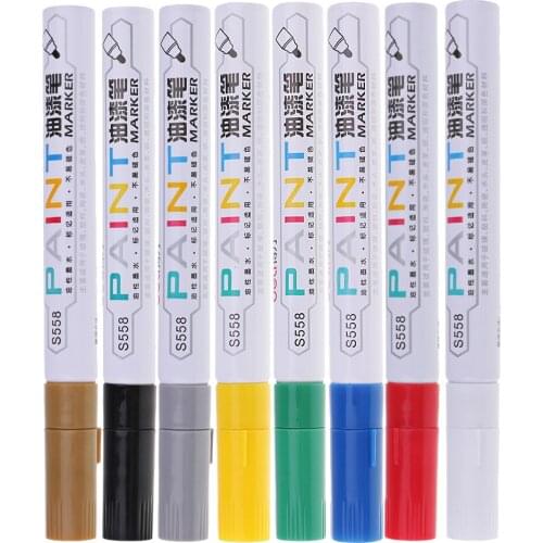 8Colors Waterproof Permanent Paint Pen Tire Metal Rubber Outdoor Marking Pen