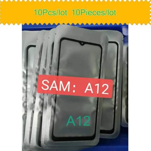 10Pcs/Lot For Samsung Galaxy A12 A125F A125F/DS Touch Screen Panel LCD Front Outer Glass Lens With OCA Hollow Glue
