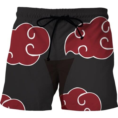 Anime Uzumaki Akatsuki Cosplay Short Pants Shorts Vacation Beach Pants Sportwear Swimwear Boys Men for Summer 3D Printing