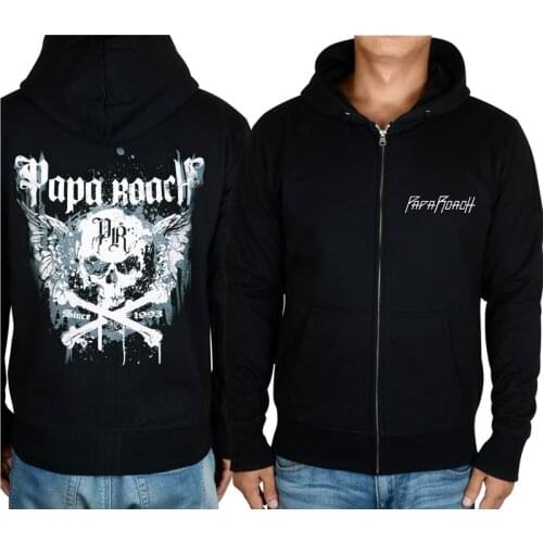 8 designs Zipper Nice soft warm sweatshirt Papa Roach sudadera Rock Skull Bone hoodies Shell jacket 3D punk heavy metal