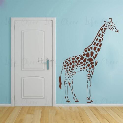 Giraffe animals vinyl wall sticker removable wallpaper sofa backdrop decor living room home decor art murals Nursery Kids Room