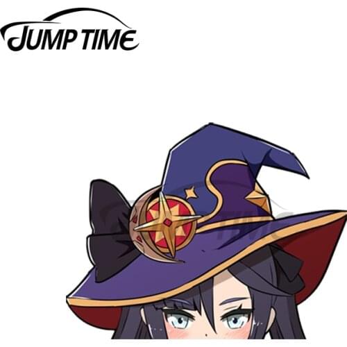 Jump Time 13 x 6.6cm For Genshin Impact Mona Genshin impact Vinyl Car Stickers Cartoon Decal Custom Printing Laptop VAN RV Decor