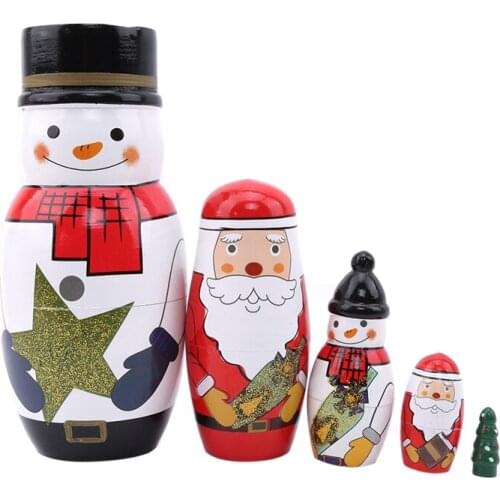 1 Set Wooden Bear Owl Rabbit Pattern Matryoshka Dolls Cute Animal Design Russian Nesting Dolls Baby Story Accessory Toy Gifts