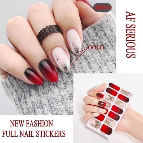 1Sheet 3D Nail Slider AF Stickers Glitter Shiny Decoration Decals DIY Adhesive Colorful Nail Art Tips Stickers Tattoo Manicure