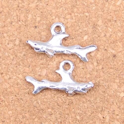 20pcs Charms shark fish 24x12mm Antique Pendants,Vintage Tibetan Silver Jewelry,DIY for bracelet necklace