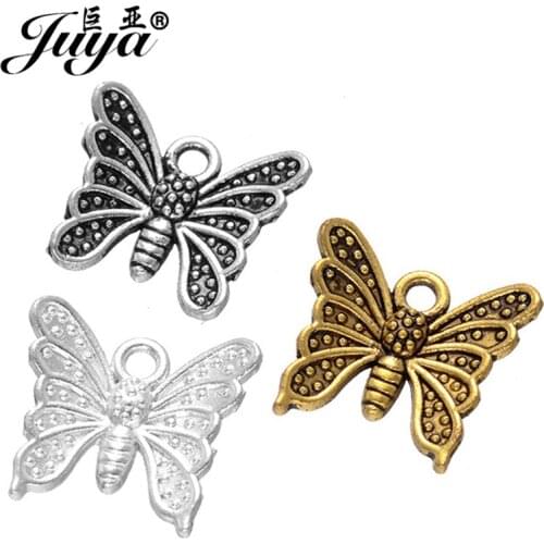 20pcs/lot 15x14mm Zinc Alloy Cute Butterfly Charms Pendant For Necklace Pendant Bracelet DIY Jewelry Making Accessories Handmade