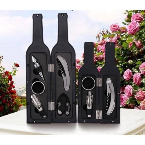 3pcs & 5pcs/set Wine Bottle Opener Stopper Pourer Accessories Corkscrew Kit Foil Cutter Holder Wine Opener Wine Tools SN102