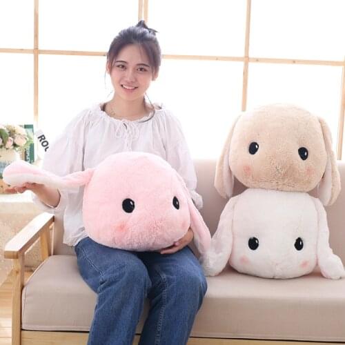40cm Holland Lop Big Head Long Ears Rabbit Soft Cushion Pillow Comfort Baby Kids Sleep Bunny Rabbit Stuffed Animals Plush Toys