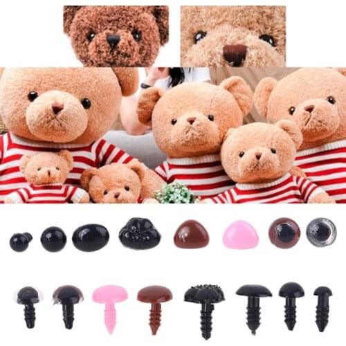 48Pcs/set DIY Multicolor Triangle Nose Round Safety Eyes with Washers for Bear Puppet Dolls Toys Accessories