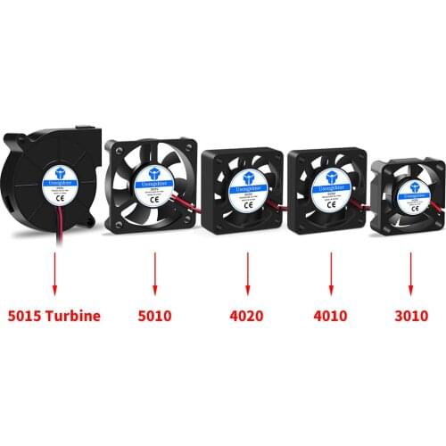 5015/4010/4020 12V&24V Cooling Turbo Fan Brushless 3D Printer Parts 2Pin For Extruder DC Cooler Blower Part Black Plastic Fans