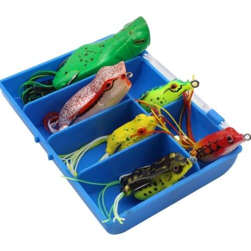 6pcs/Box 6colors Different models Topwater Frog Hollow Body Soft Fishing Lures Bass Hooks Baits Tackle Set Frog Baits lure