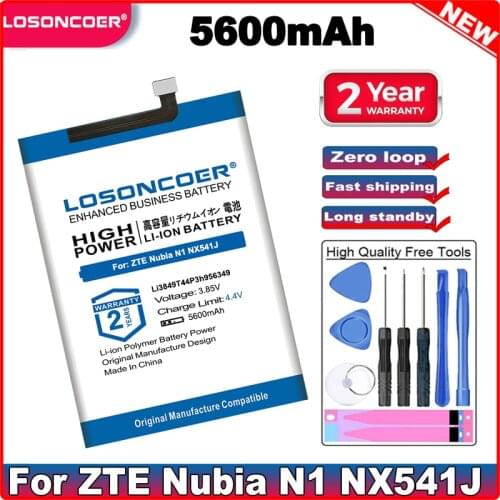 LOSONCOER Li3849T44P3h956349 Battery 5600mAh For ZTE Nubia N1 NX541J Battery Mobile Phone Batteries +Free tools+Sticker
