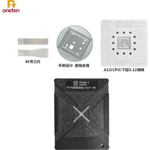 Amao A13 CPU BGA Reballing Stencil Platform For phone 11 11pro 11promax Motherboard CPU Planting Platform Positioning Plate A13