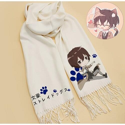 Anime Bungou Stray Dogs Dazai Osamu Cosplay Neckerchief Fashion Women Men Student Scarf Christmas Gifts Winter Unisex Scarf