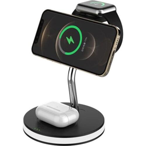 15W Qi Wireless Charger 4 in 1 Magnetic Fast Charging Dock Station For iPhone 12 11 Pro XS Apple Watch SE 6 5 4 3 AirPods Pro