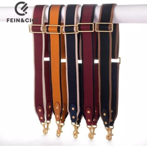 Bag strap large wide canvas fabric strap messenger shoulder bag belt with cowskin leather bags parts accessories 2020 new