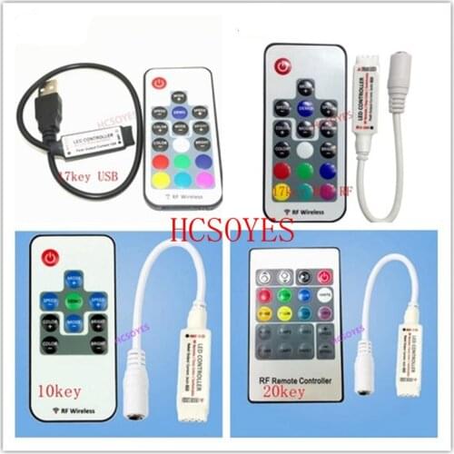 DC5V-24V 17key usb /17key rgb rf /10key/20key IR RF RGB led controller 433MHz wireless signal control for Point light source