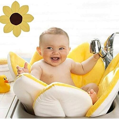Baby Flower Bath Tub Petal Lotus Pad Baby Bath Lotus Cushion Newborn Blooming Sink Bath for Baby Folding Non-slip Baby Mat