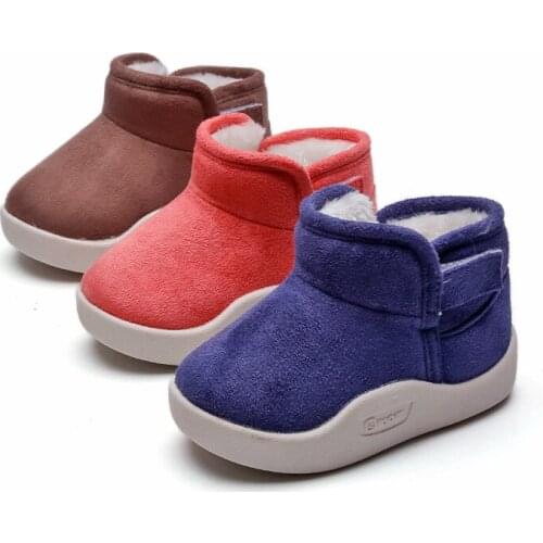 Kids Short Boots Snow For Winter Toddler Shoes Girls Boys Casual Lightweight Ankle Warm Sneakers Kids Warm Cotton Non-slip Boots