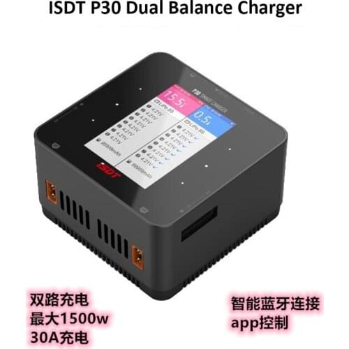 ISDT P30 Dual Balance Charger Signal Channel MAX 1000W 30A For RC Car Airplane Racing Drone Helicopter 2-8S Lipo LiFe Battery