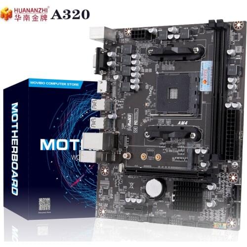 Huananzhi A320 Motherboard AMD AM4 Socket DDR4 Memory USB 3.0 SATA III M.2 For AM4 Ryzen 5 CPU Computer Mainboard Placa Mae