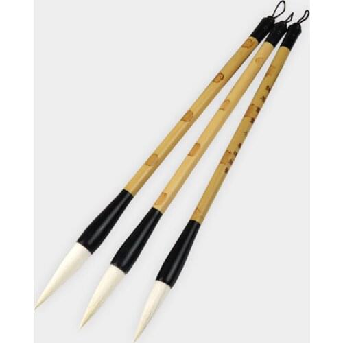Chinese Brush Pen 3pcs/set Weasel Hair Calligraphy Brush Tinta China Adult Beginner Chinese Painting Brush Pen Set Caligrafia