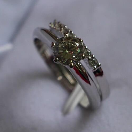 Top Brand Style 3CT Fine Diamond Ring Fine Bridal Wedding Jewelry 14Karat Ring With Band Ring Last Forever