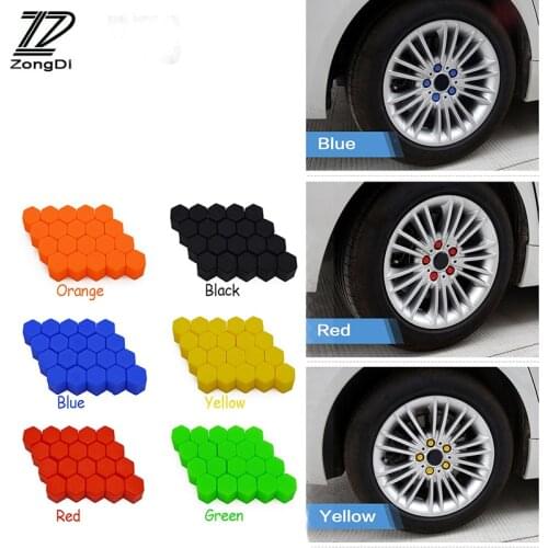 ZD 20Pcs For VW Passat B5 B6 Polo Golf 4 5 6 7 Chevrolet Cruze Lada Granta RAM Silicone Car Wheel Hub Screw Valve Caps Covers