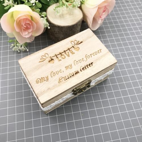 Personalized Wedding Ring Bearer Box,Custom Engraved Ring Box Wedding Ring Holder Box, write Bride & Groom Proverb For wedding