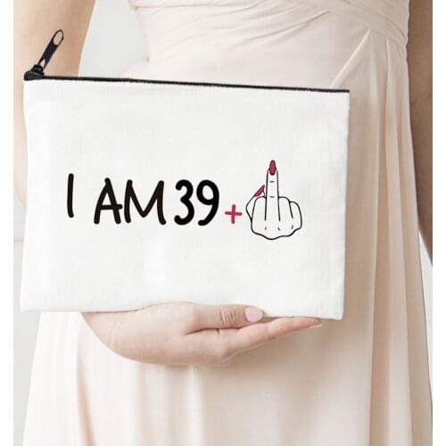 I Am 39 Years Old Makeup Bag Letter Print Cosmetic Bags Fashion Make Up Bags Zipper Toiletries Organizer Pouch Ladies Gifts