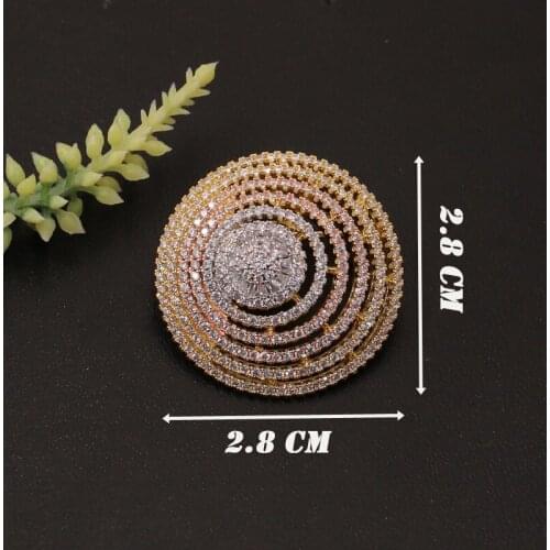 Lanyika Fashion Jewelry Full Micro Paved Fortunate Winter Round Brooch Pin for Daily Wedding Party Luxury Popular Best Gift